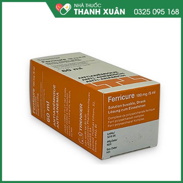 Ferricure 100mg/5ml bổ sung sắt, ngừa thiếu máu